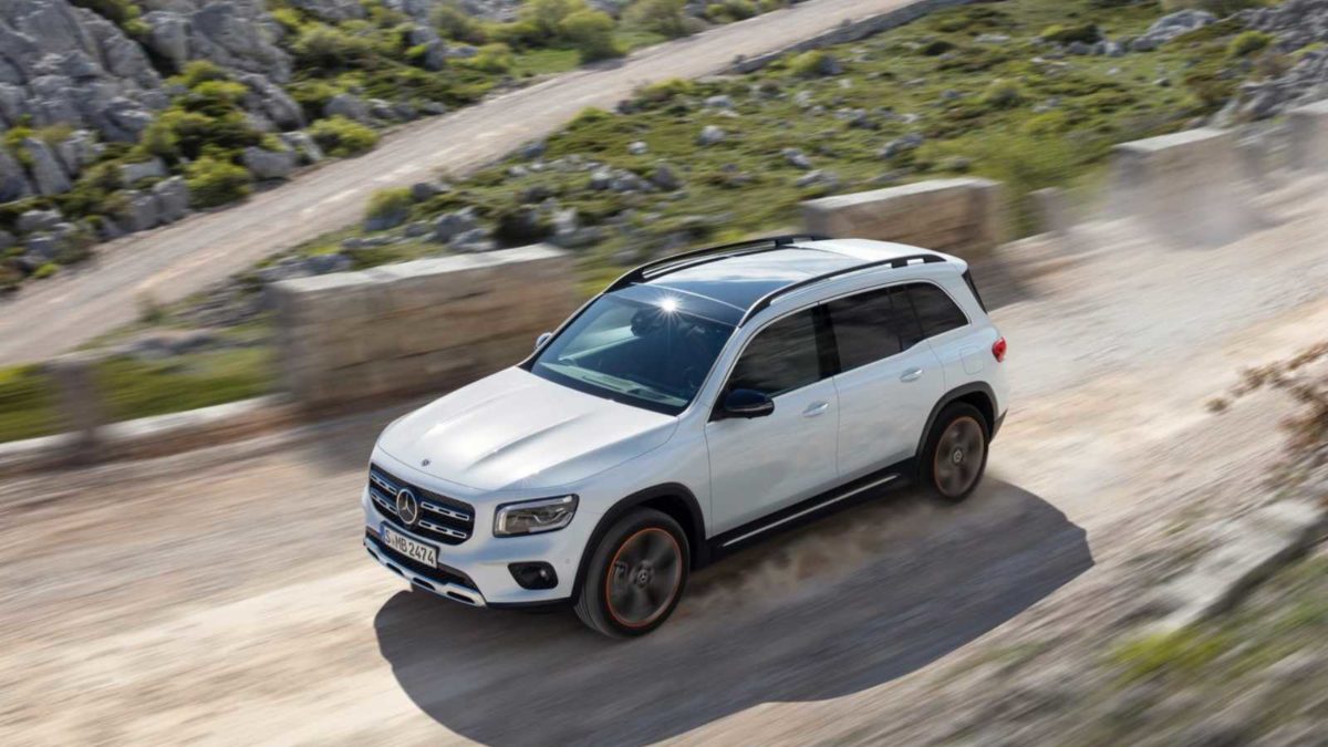 Mercedes Benz GLB unveiled front quarter top