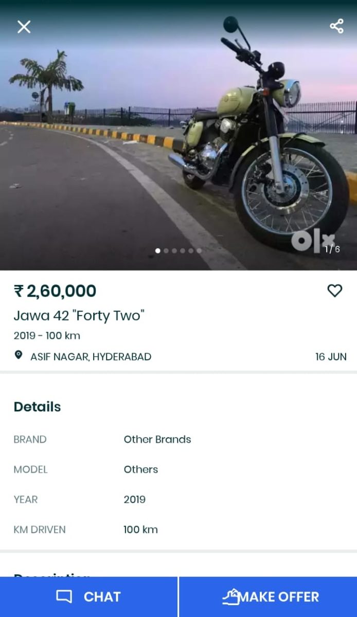 Jawa 42 on OLX for 2,60,000