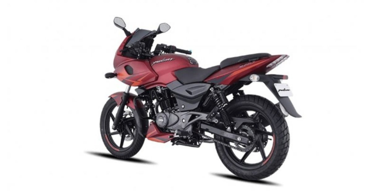 Bajaj Pulsar 220F volcanic Red rear quarter