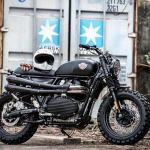 Modified Royal Enfield Interceptor  by K Speed front right