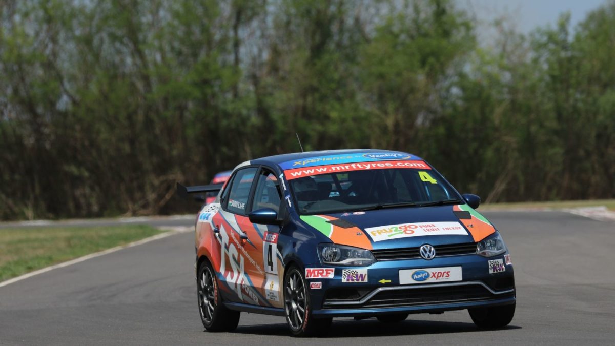 Volkswagen Motorsport Ameo cup blue front quarter