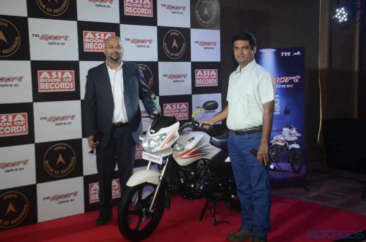 Piyush Singh Head Marketing Commuter Motorcycles TVS Motor Company with Pavitra Patro Rider TVS Sport