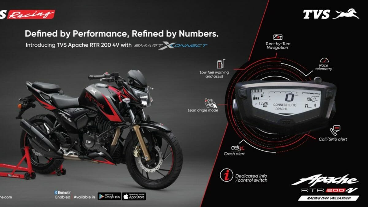 2019 TVS Apache RTR 200 4V Bluetooth display