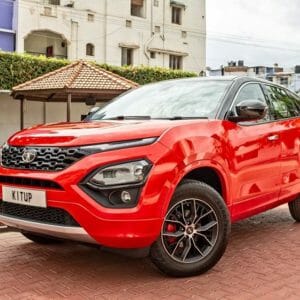Tata Harrier Red side and front