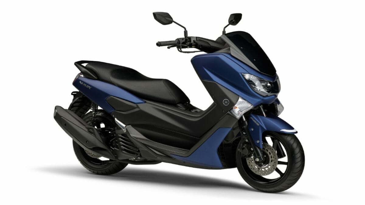 yamaha nmax  matte blue front three quarter rt e