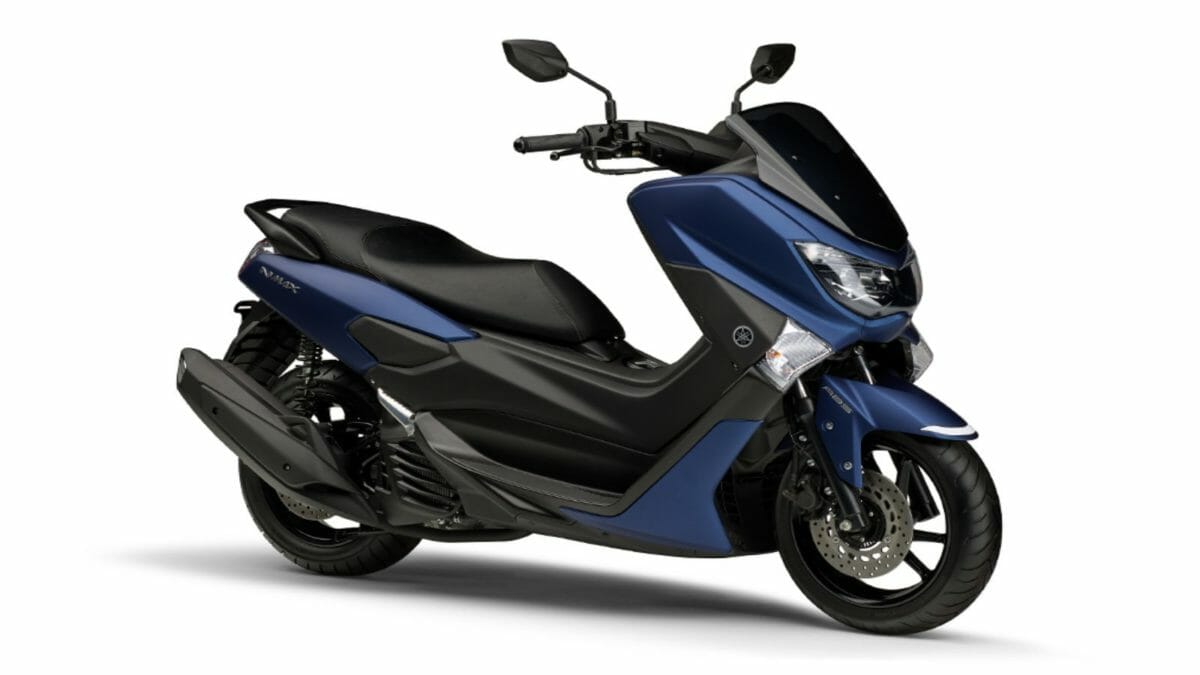 yamaha nmax  matte blue front three quarter rt e