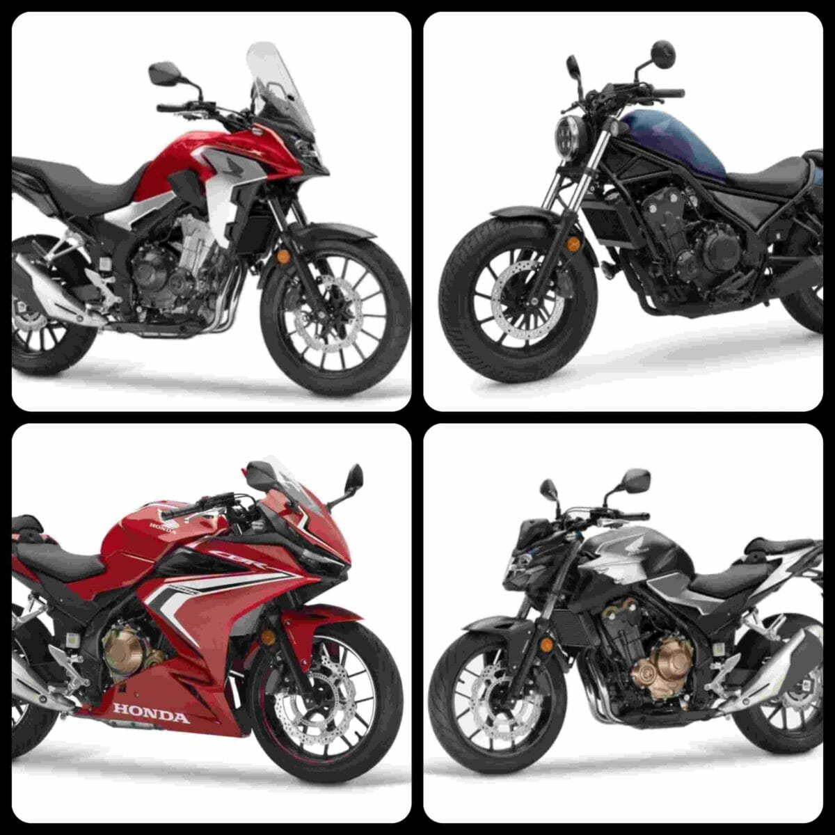 Honda 500cc motorcycles collage