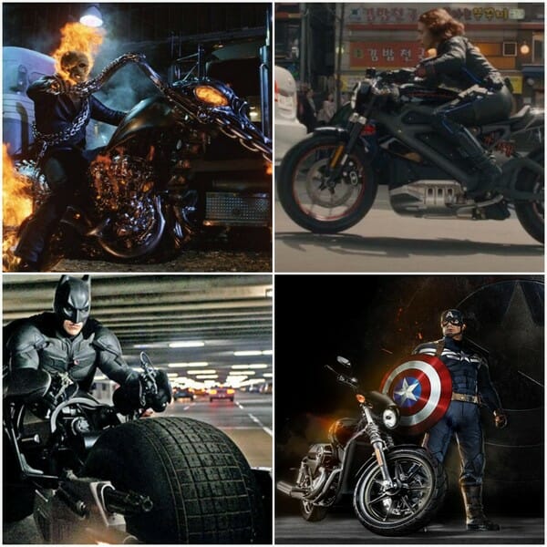 Superhero motorcycles collage