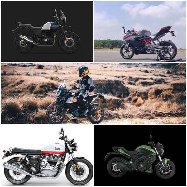 Touring motorcycles collage