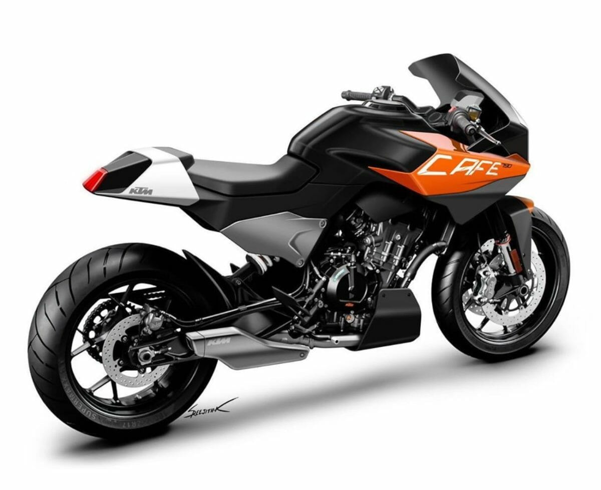 KTM Duke 790 cafe racer render 1