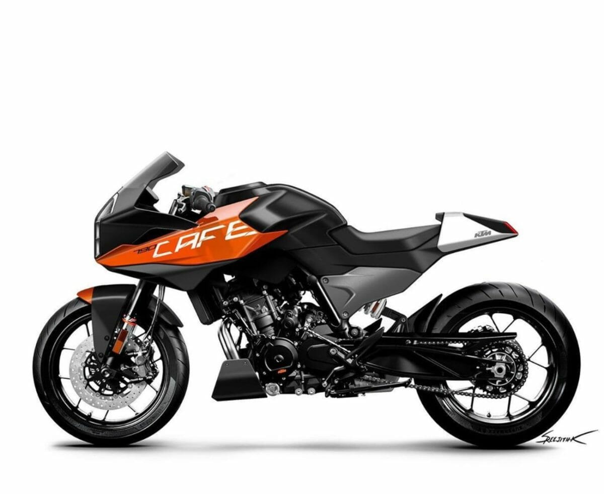 KTM Duke 790 cafe racer render 2