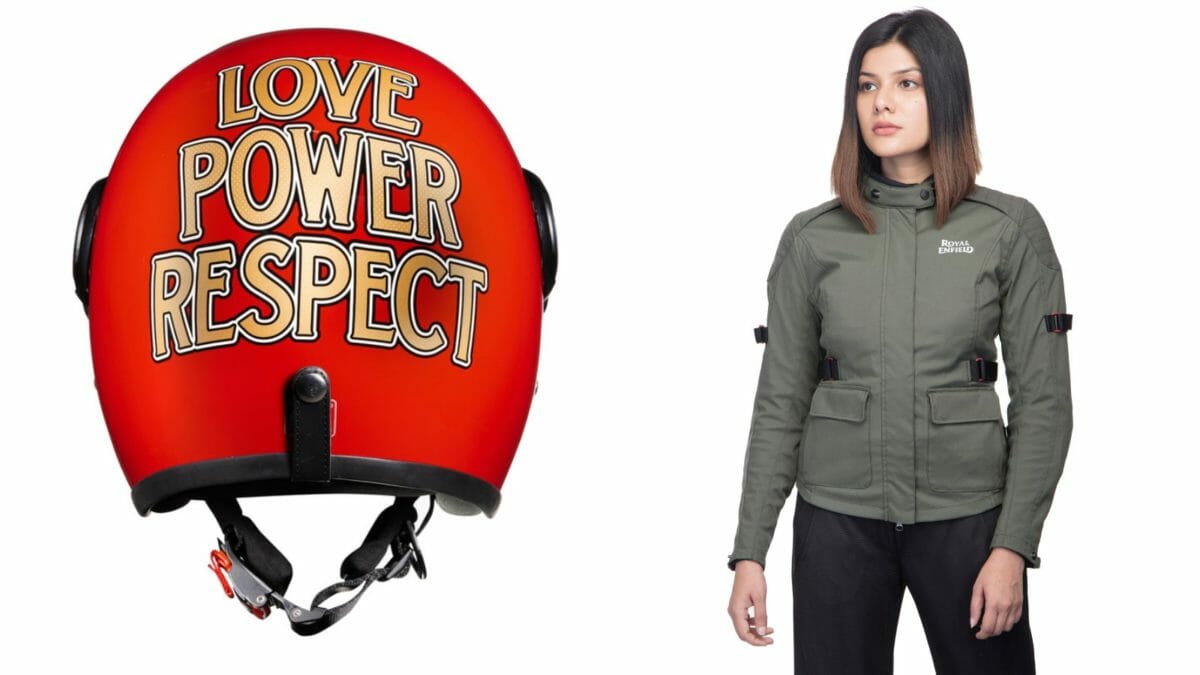 Royal Enfield Womens riding jacket and helmet