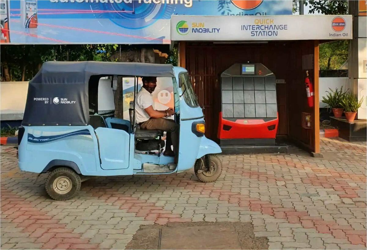 SUN Mobility Quick Interchange Station at IOCL pump Chandigarh