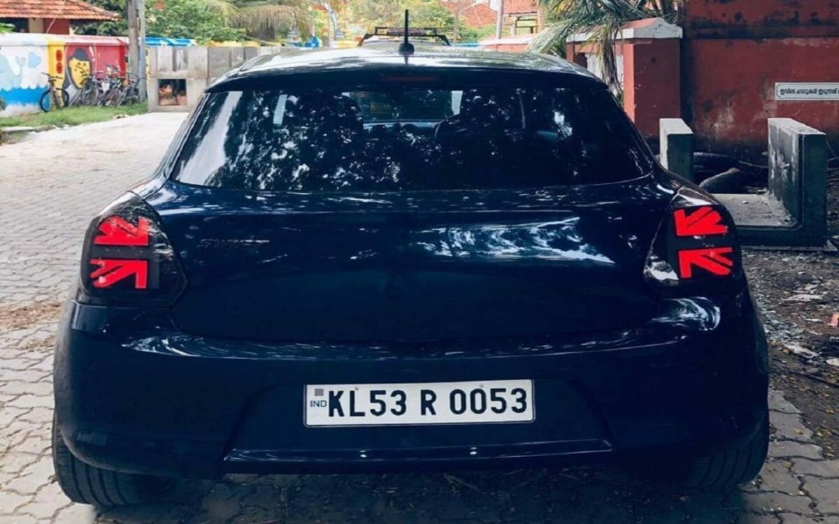 maruti swift with mini cooper like taillamps