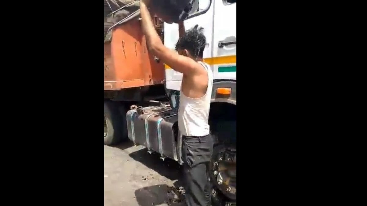 Trucker in India attempts self immolation