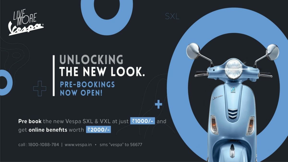 Vespa Facelift Pre booking announcement