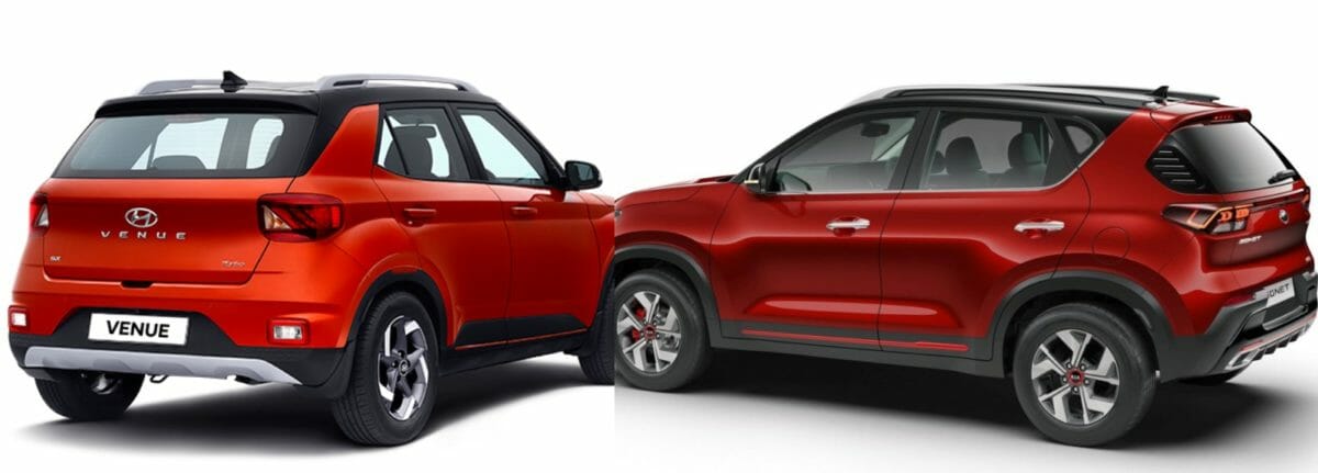 Kia Sonet vs Hyundai Venue rear