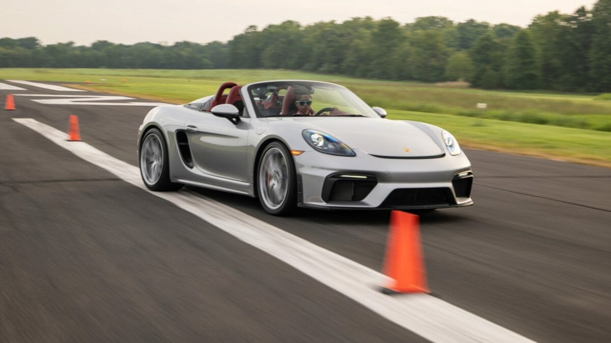 Porsche 718 Spyder Slalom run (1)