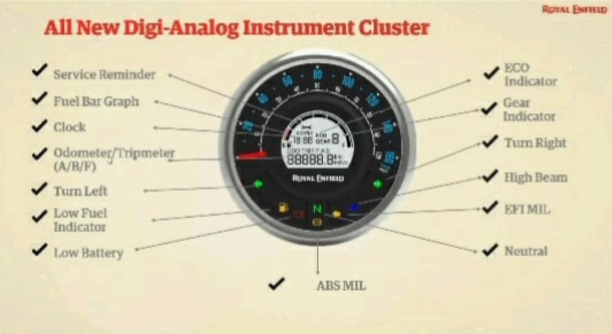 Royal Enfield Meteor 350 Instrument Cluster