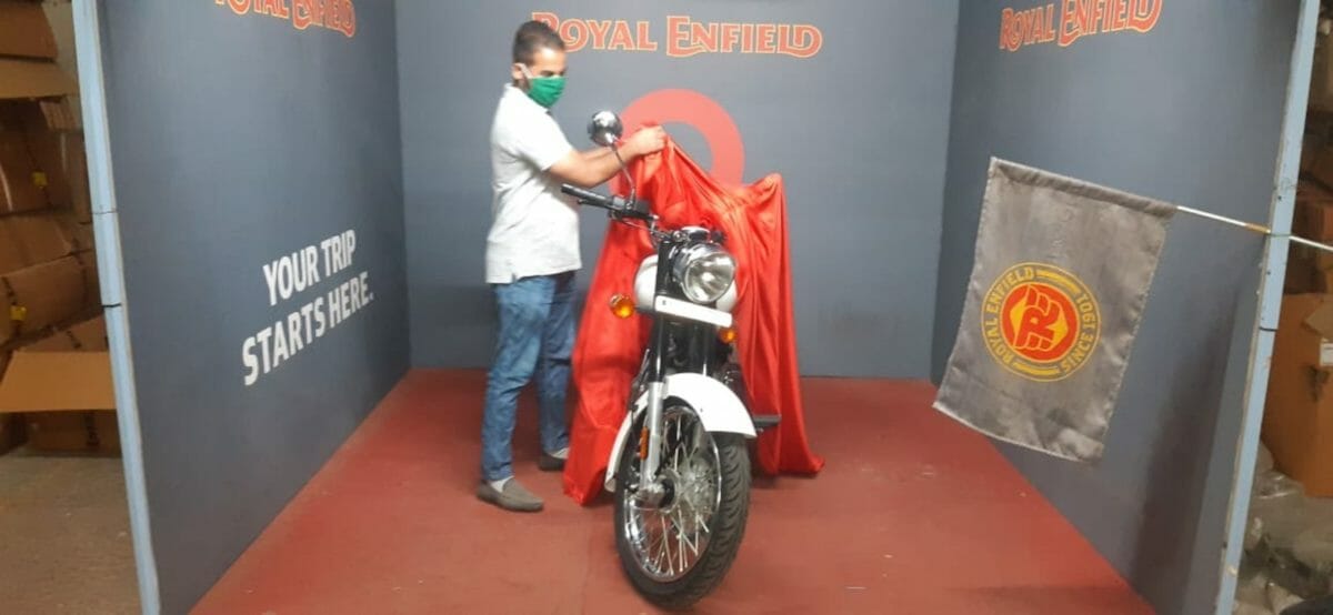 Royal Enfield motorcycle delivery