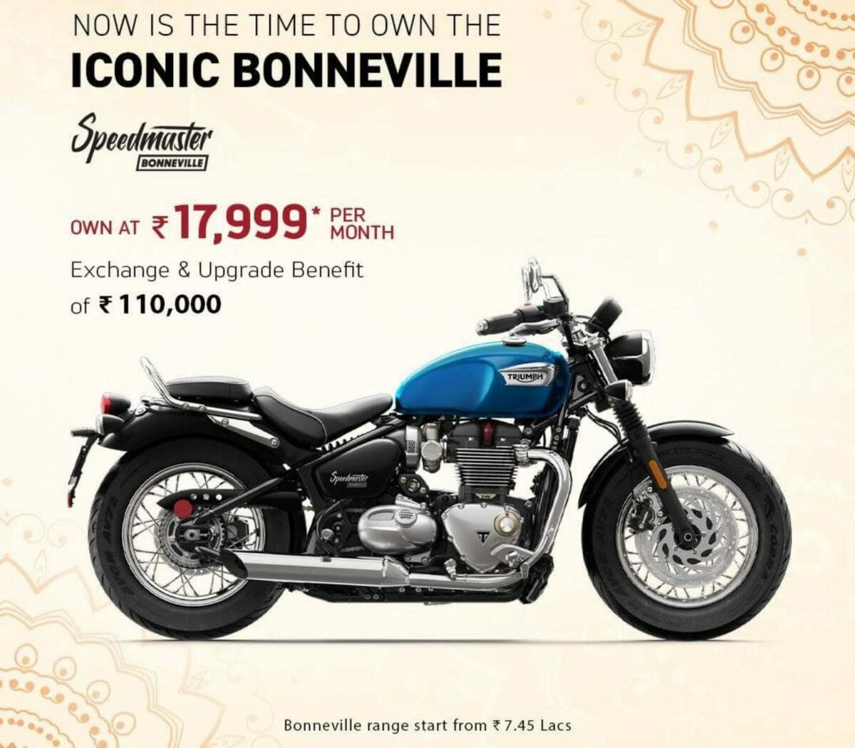 Triumph Bonneville Speedmaster Available With Benefits Of Up To Inr 1 10 000 Motoroids