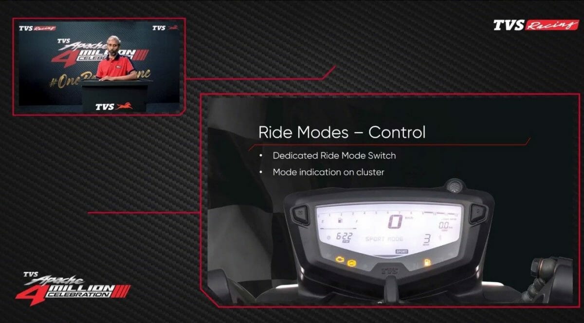 2021 TVS Apache RTR 200 4V LCD Screen and Ride mode Indicator