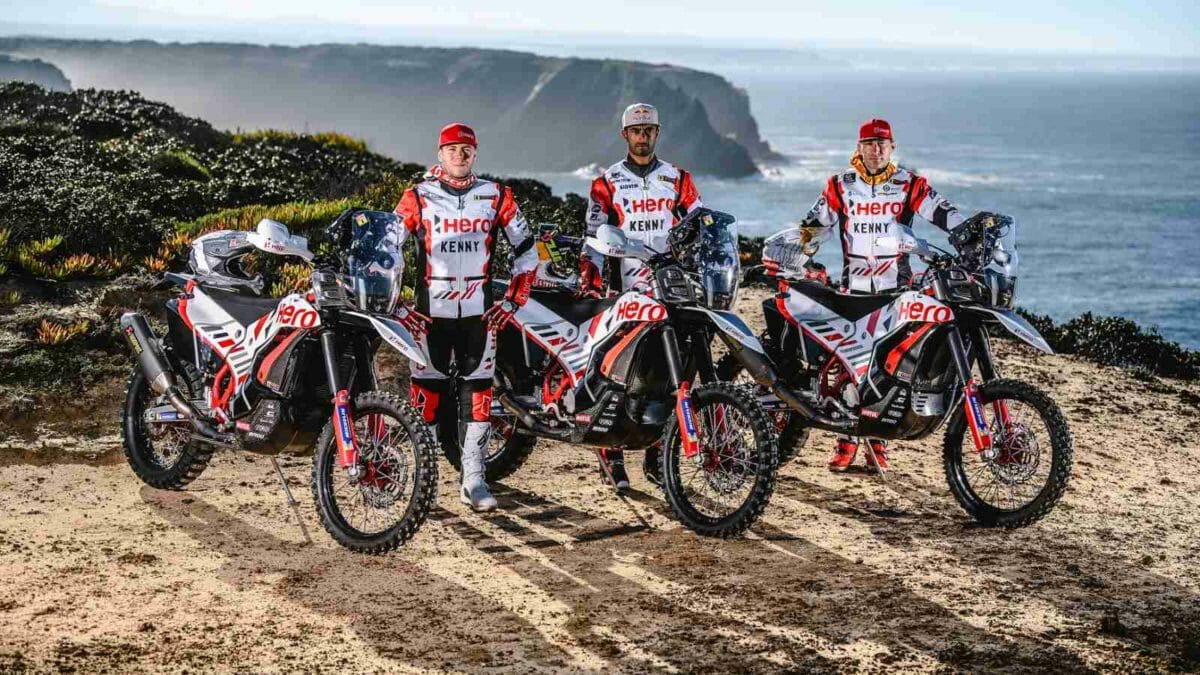 Hero MotoSports Team Rally riders Sebastian Buhler  CS Santosh and Joaquim Rodrigues