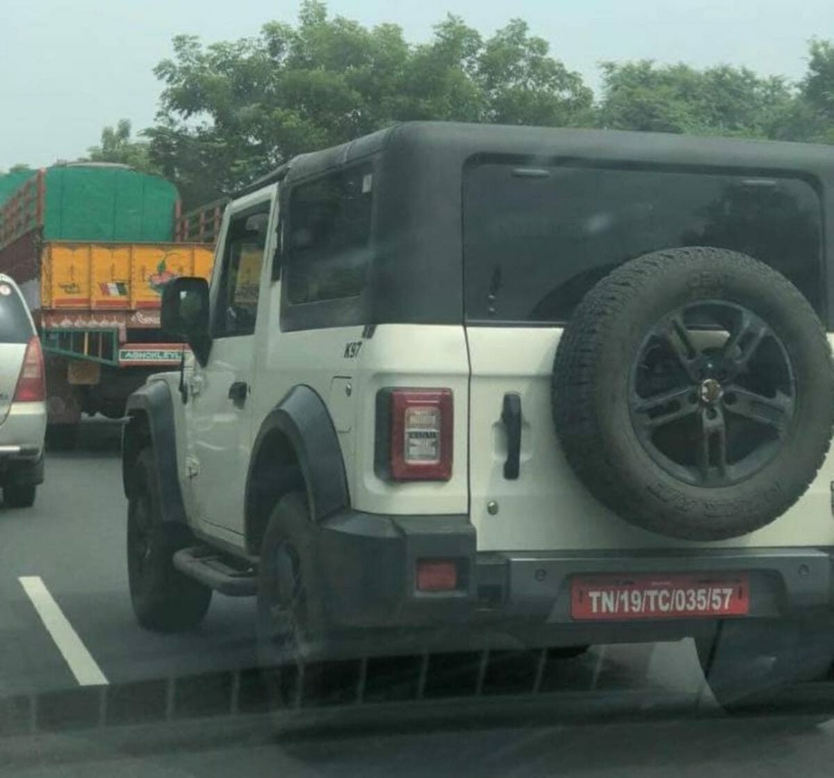 Mahindra Thar spied in white