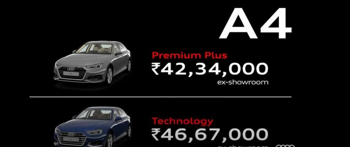 Audi A4 official pricing