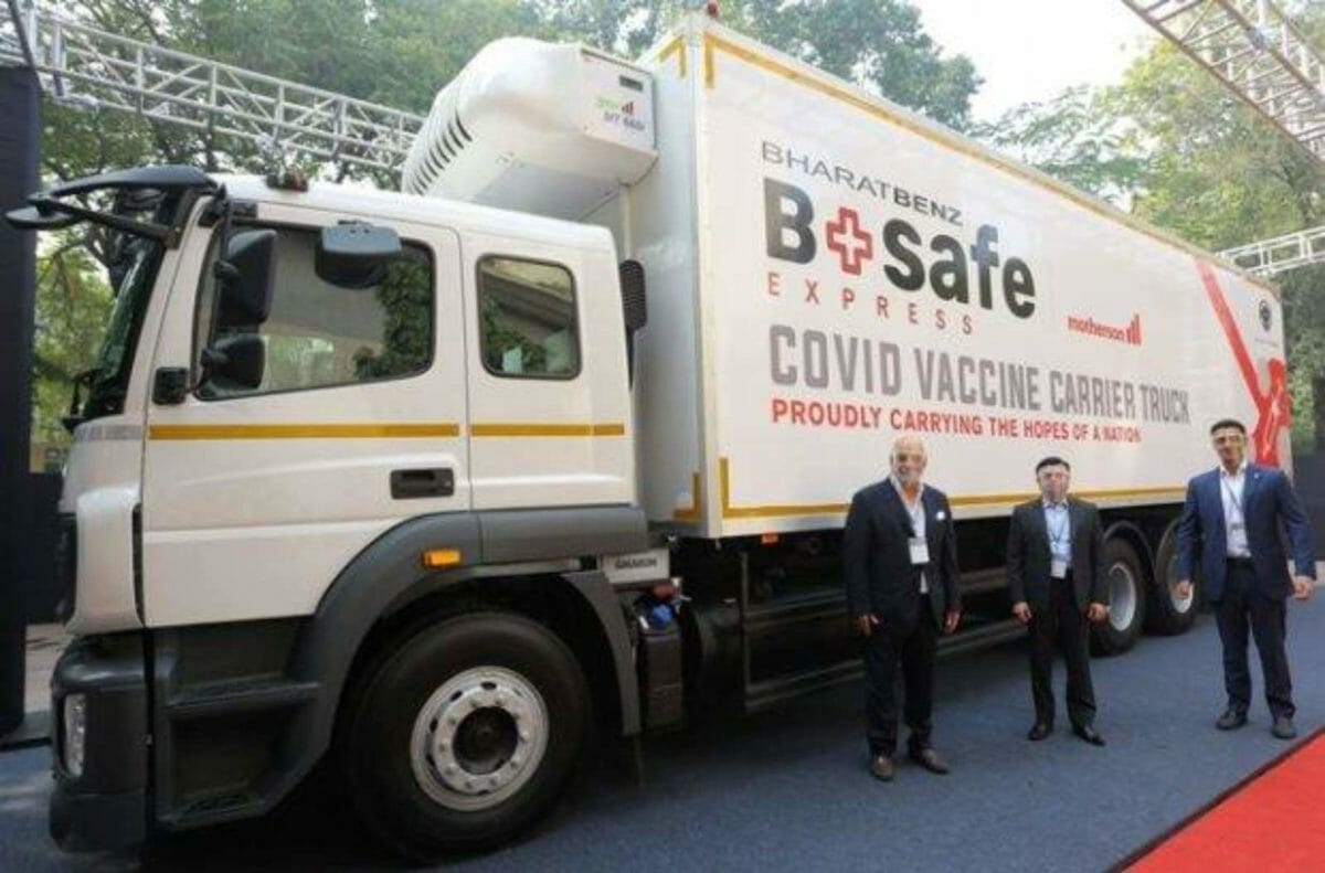 Bharatbenz bsafe covid truck (1)