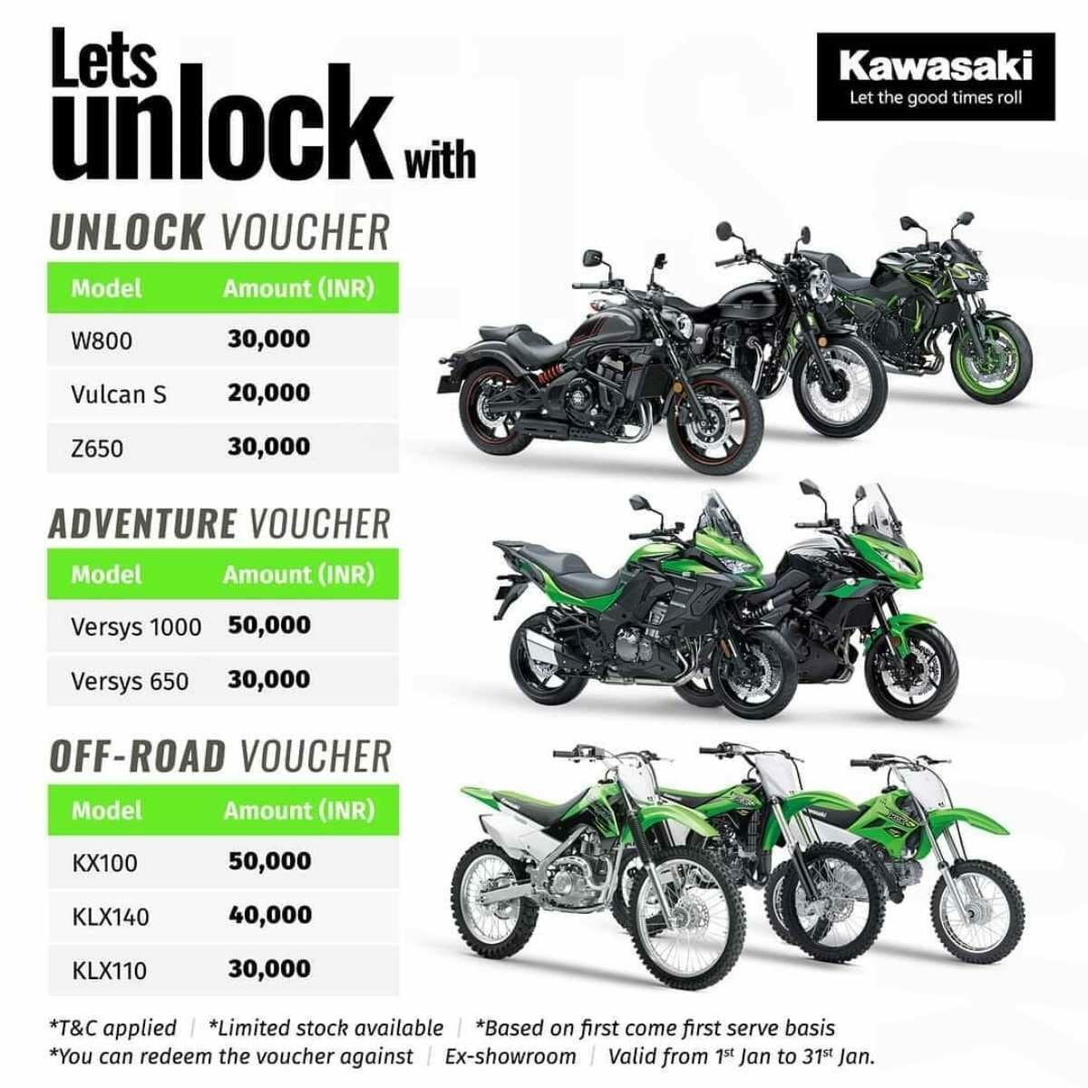 kawasaki january offers