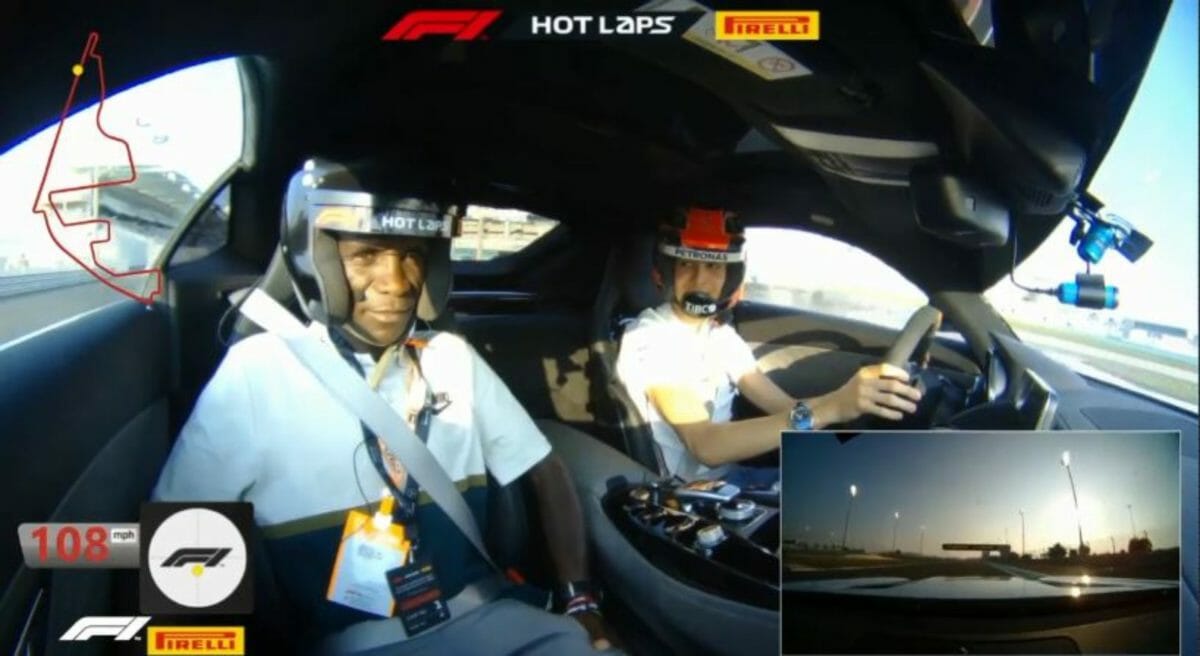 Esteban Ocon & Eluid Kipchoge hot lap