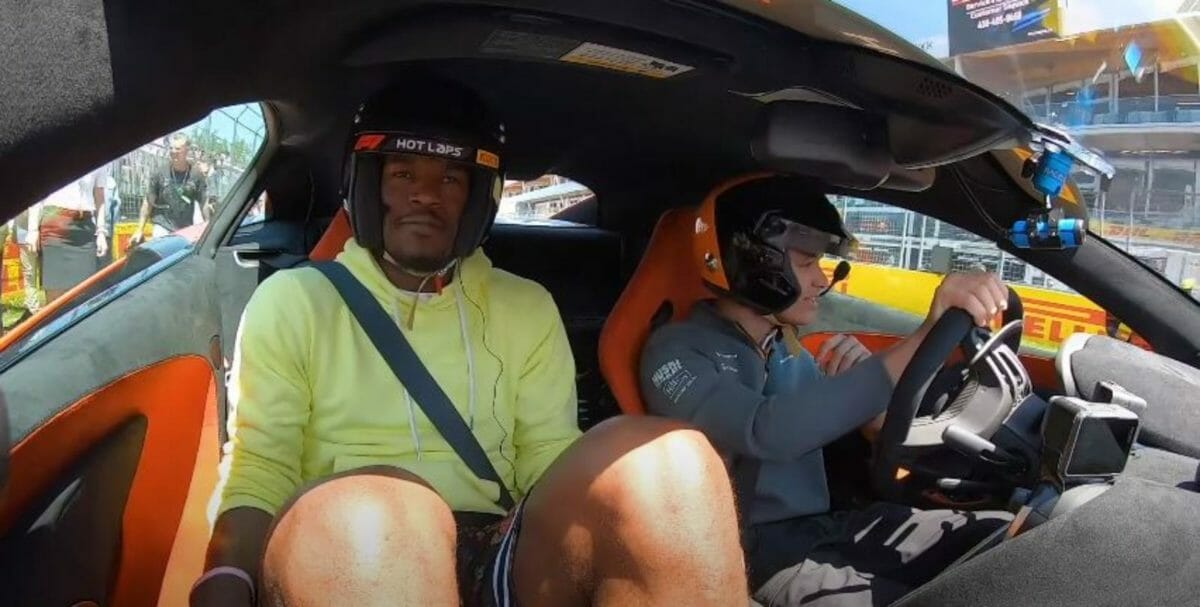 Lando Norris Jimmy Butler hot lap