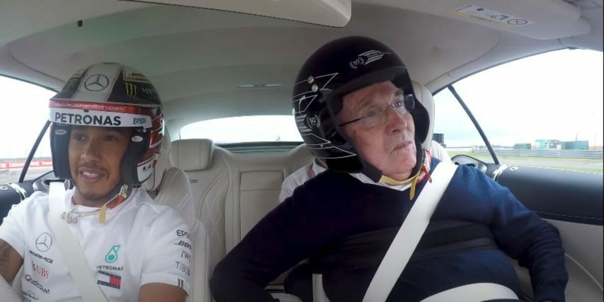 Lewis Hamilton & Frank Williams hot lap