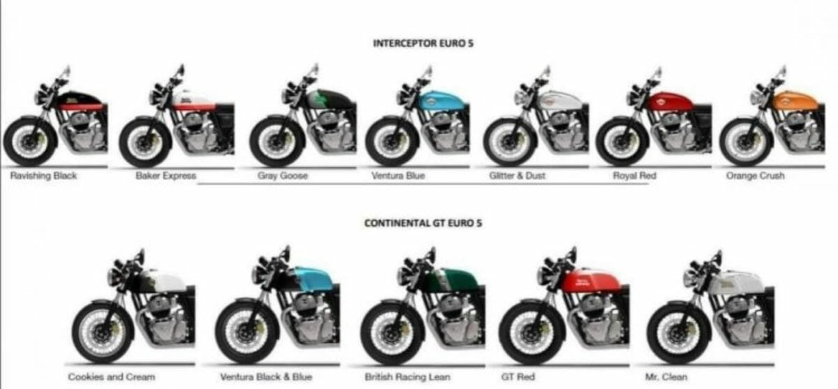 Royal Enfield Interceptor 650 Continental GT 650 new colours