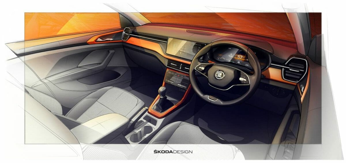 Skoda Kushaq interior sketch