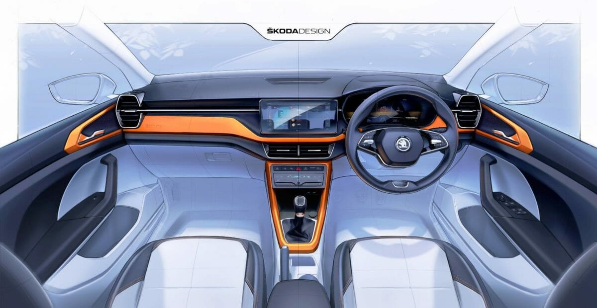 Skoda Kushaq interior sketch 2