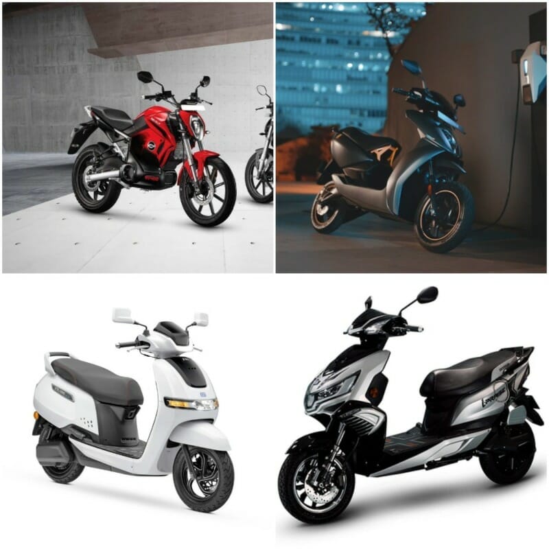Electric two wheelers collage