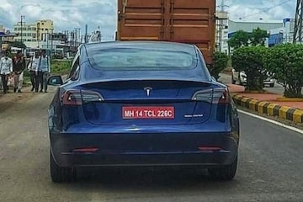 Tesla model  spied india