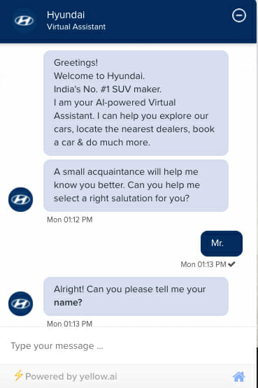 Hyundai AI chatbot