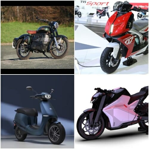 electric two wheelers collage