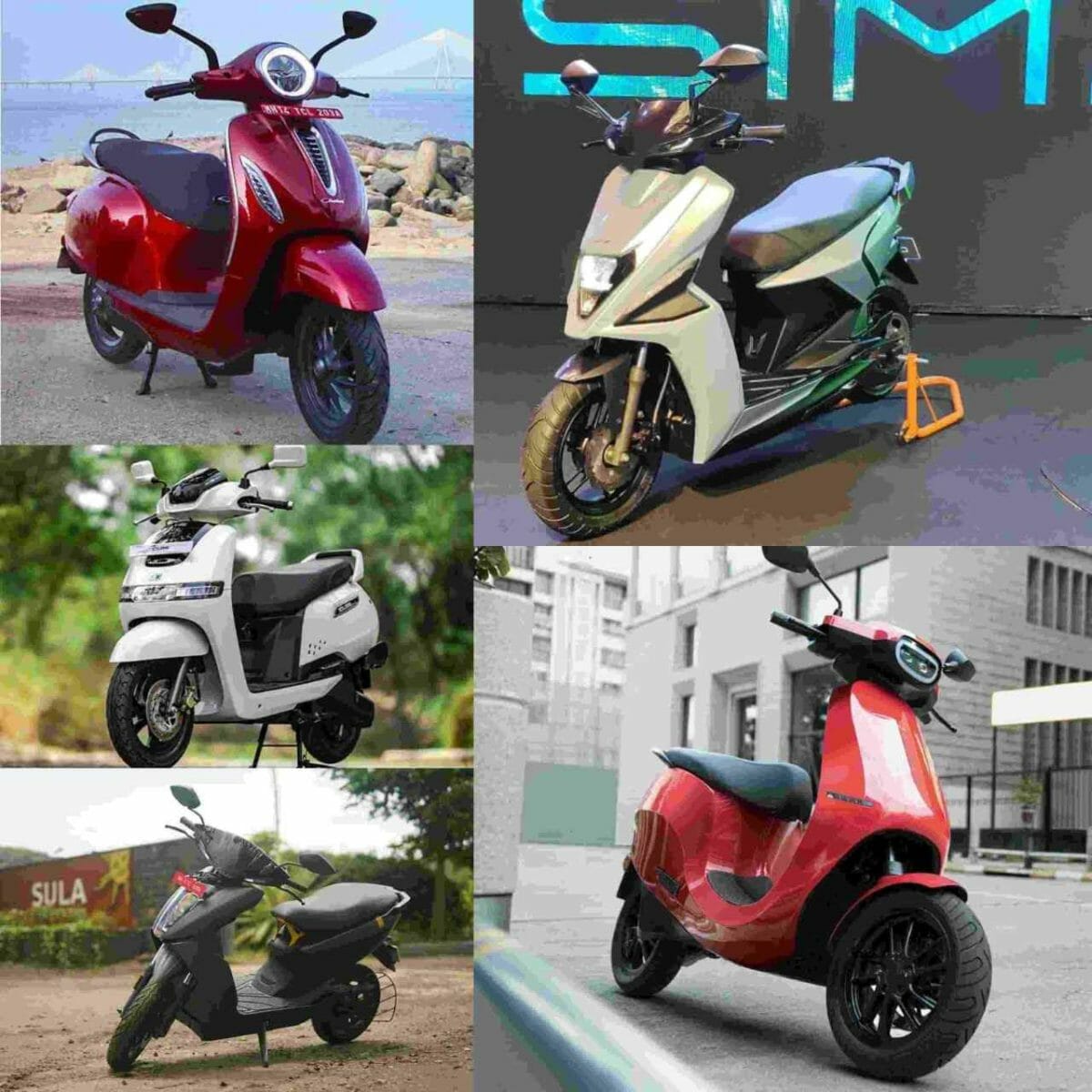 Electric scooter collage