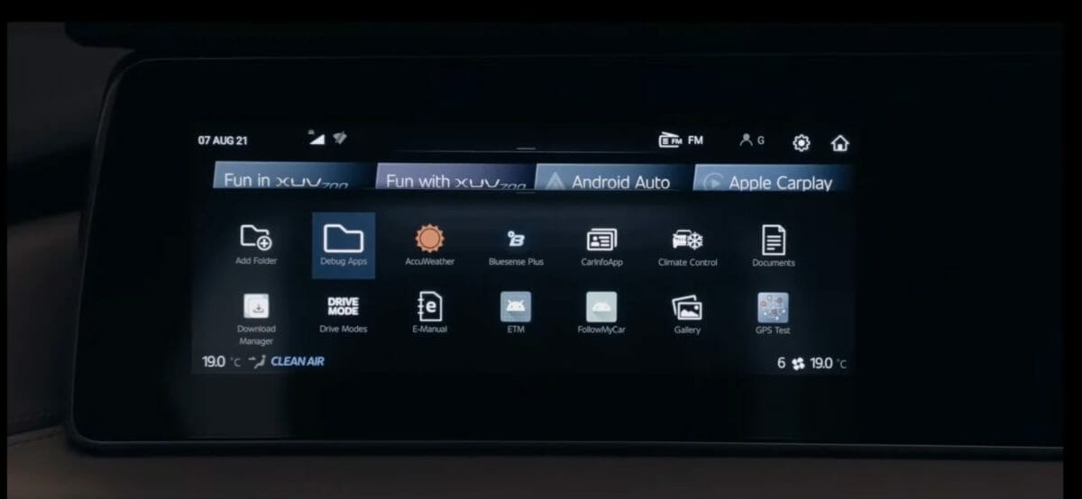 xuv700 reveal infotainment