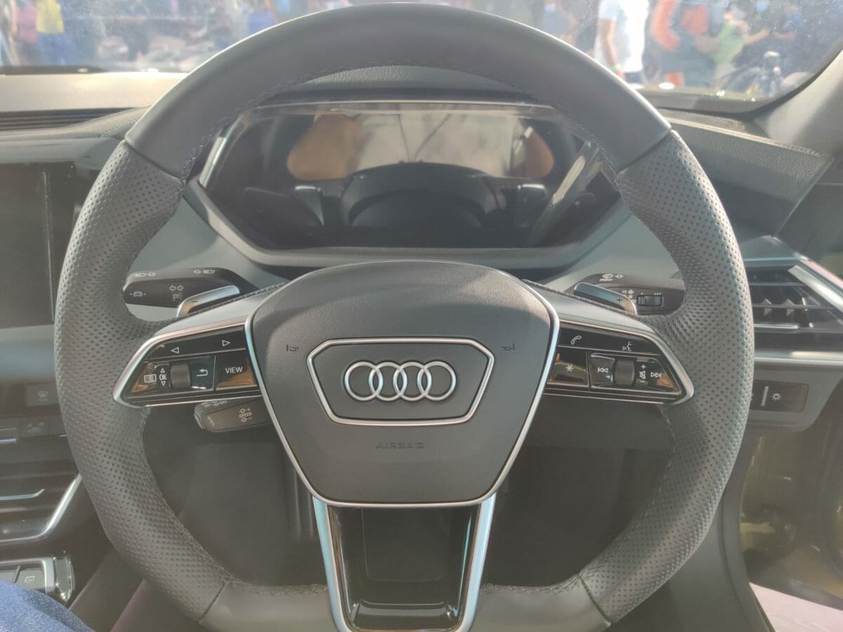 Audi E Tron GT launched in india steering wheel