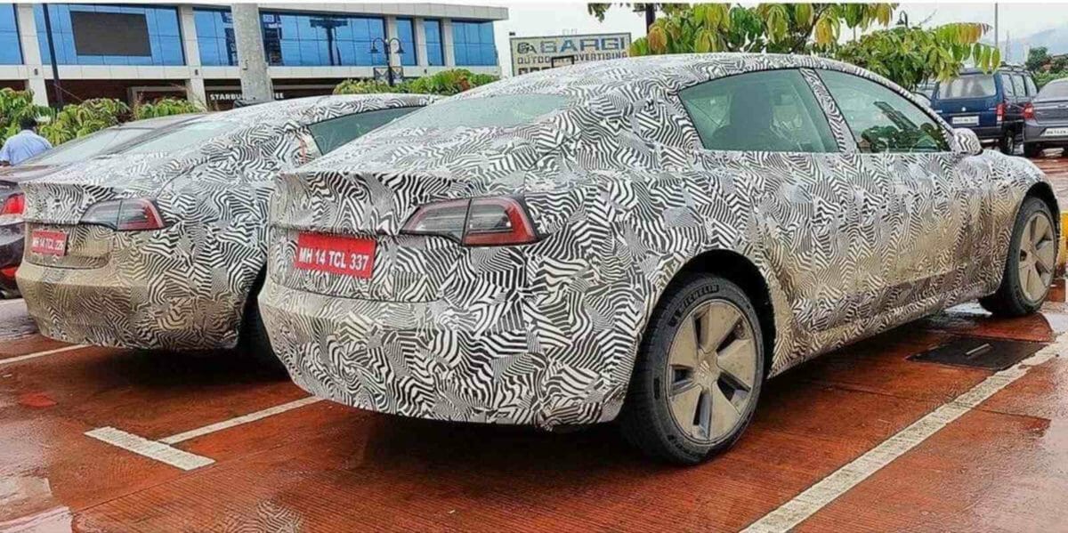 Tesla model 3 spotted during homologation rear