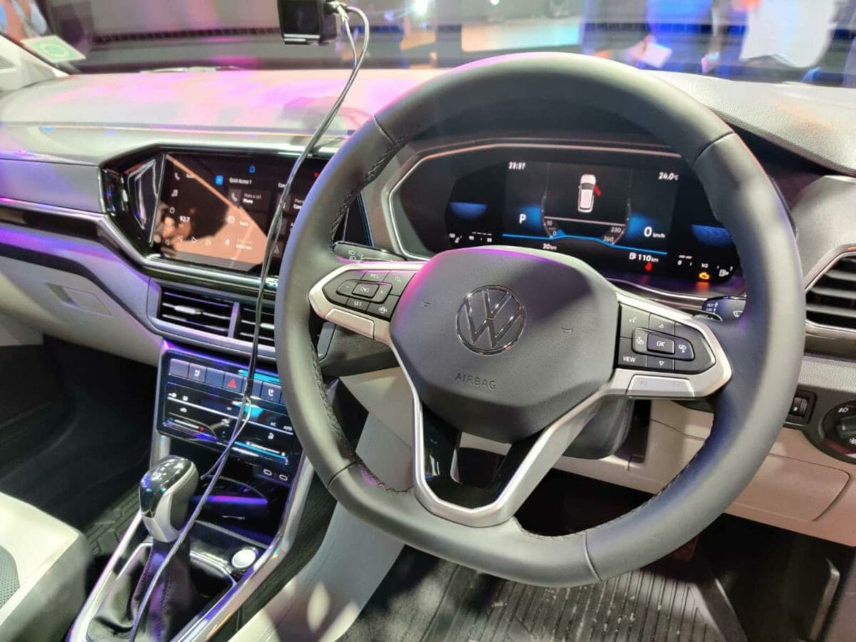 VW Taigun launched in India steering wheel