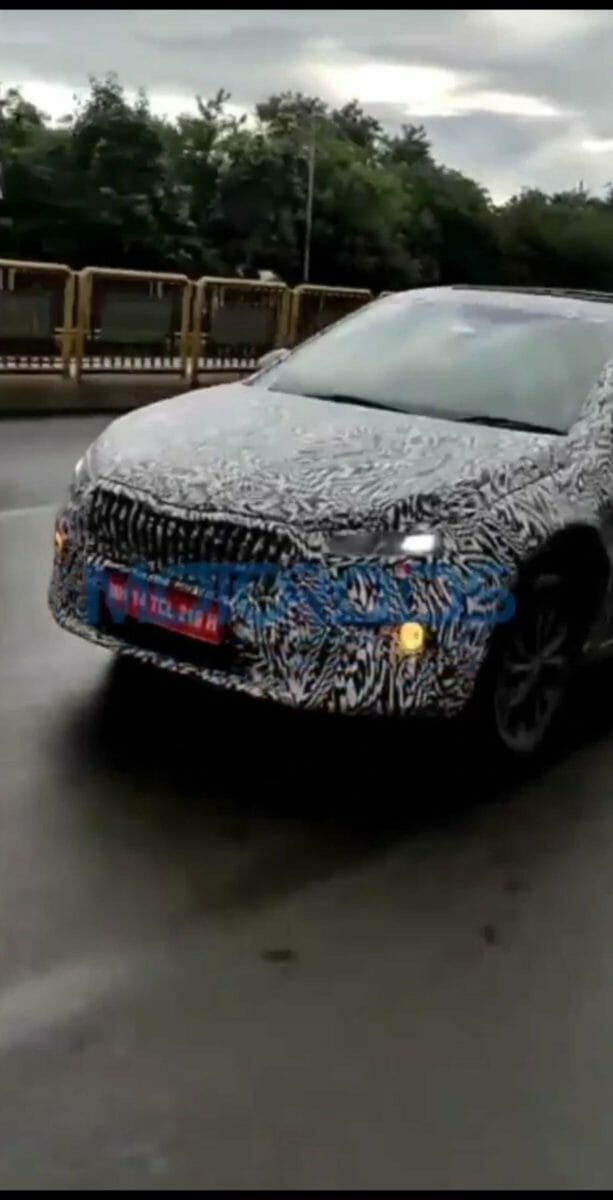 skoda slavia spotted testing headlights