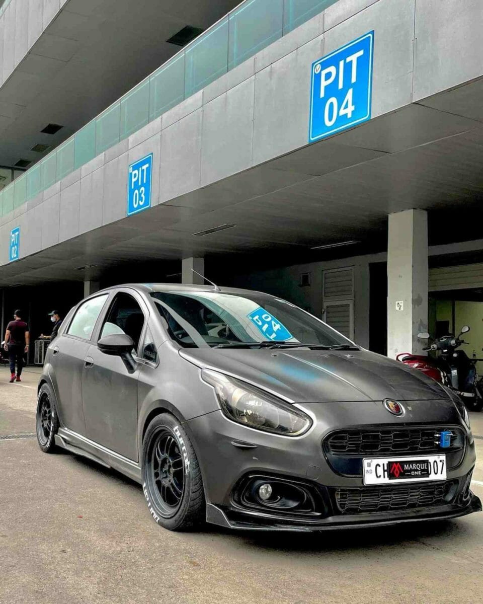 Modded matte black Punto Abarth front