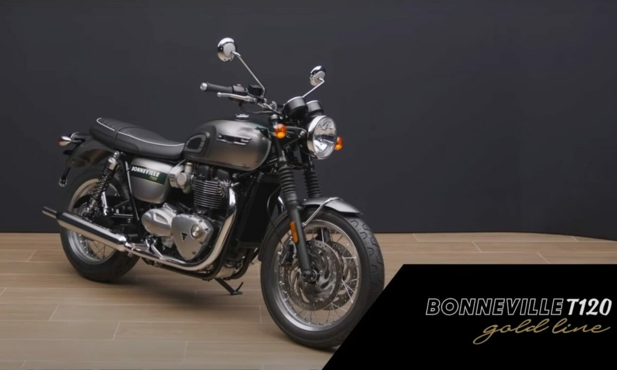 Triumph Bonneville T120 Gold line.