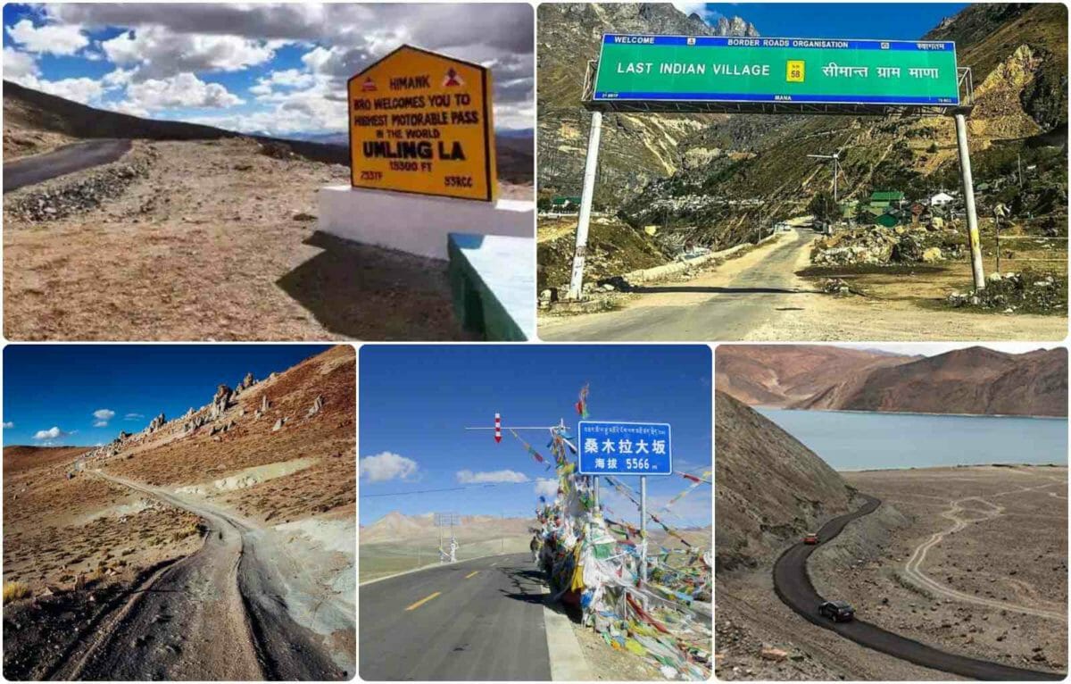 Highest Motorable Roads Collage